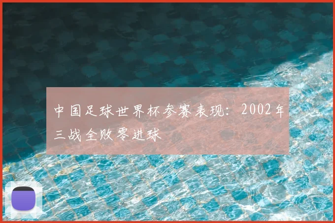 中国足球世界杯参赛表现：2002年三战全败零进球